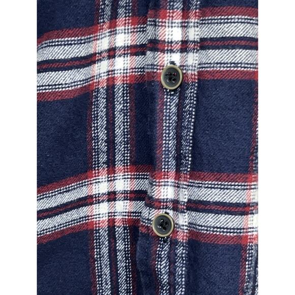 Jachs Casual Long Sleeve Button Down Flannel Mens Size Medium Navy Blue - Picture 2 of 10